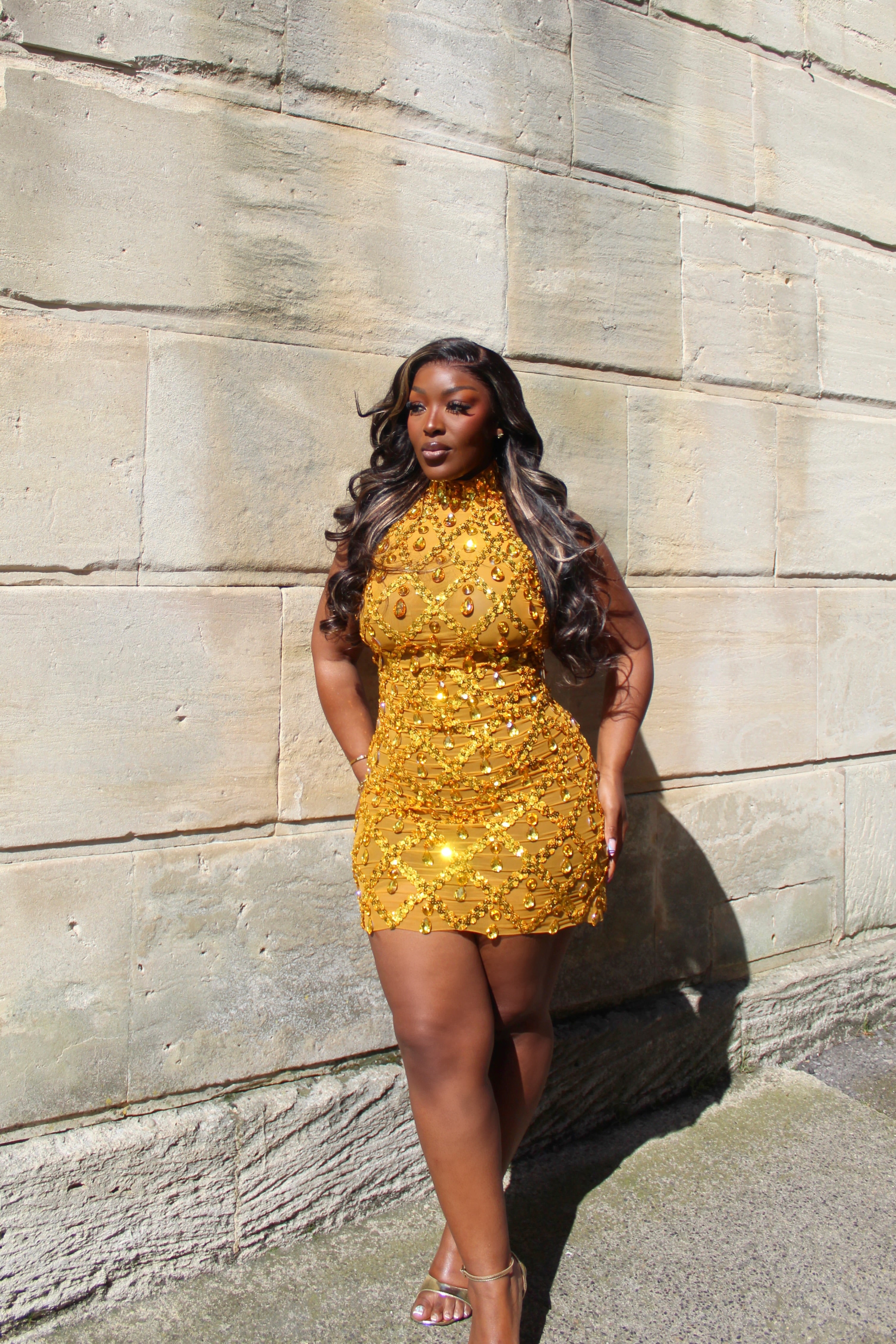 Zuva Mini Dress - Gold