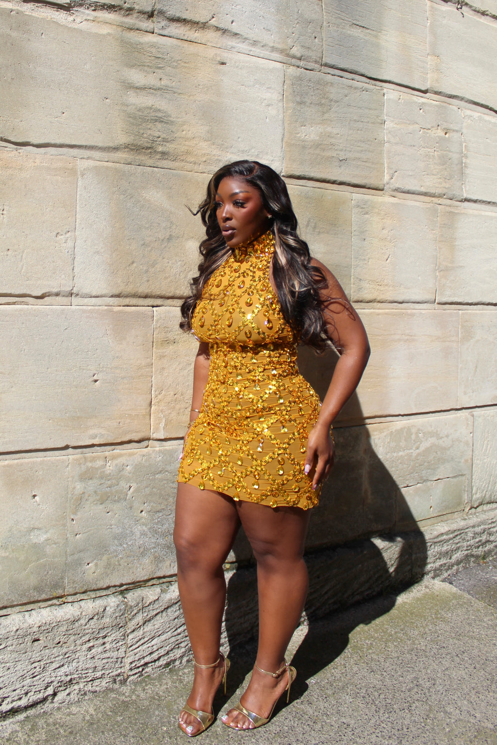Zuva Mini Dress - Gold