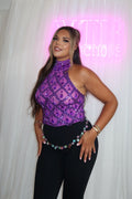 Zuva Lace Up Back Top - Purple