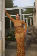 Ruva Long Sleeved Maxi Dress - Gold